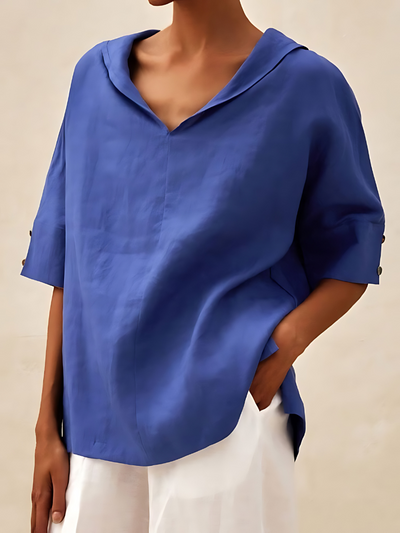 Margot - V-Neck Casual Linen Shirt