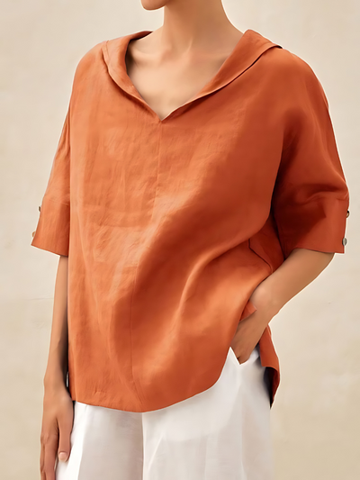 Margot - V-Neck Casual Linen Shirt