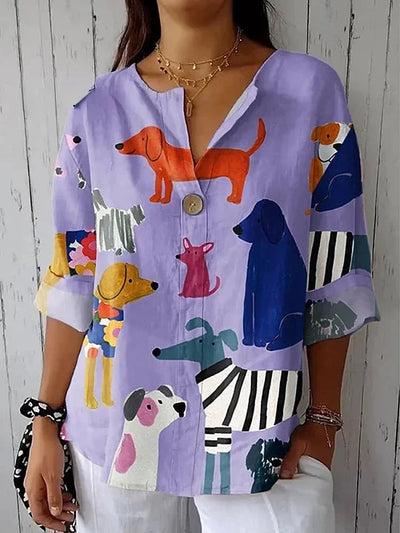 Gerda | Ladies Dog art shirt
