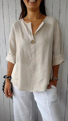 Aisha™ - V-neck Mid-Sleeve Shirt